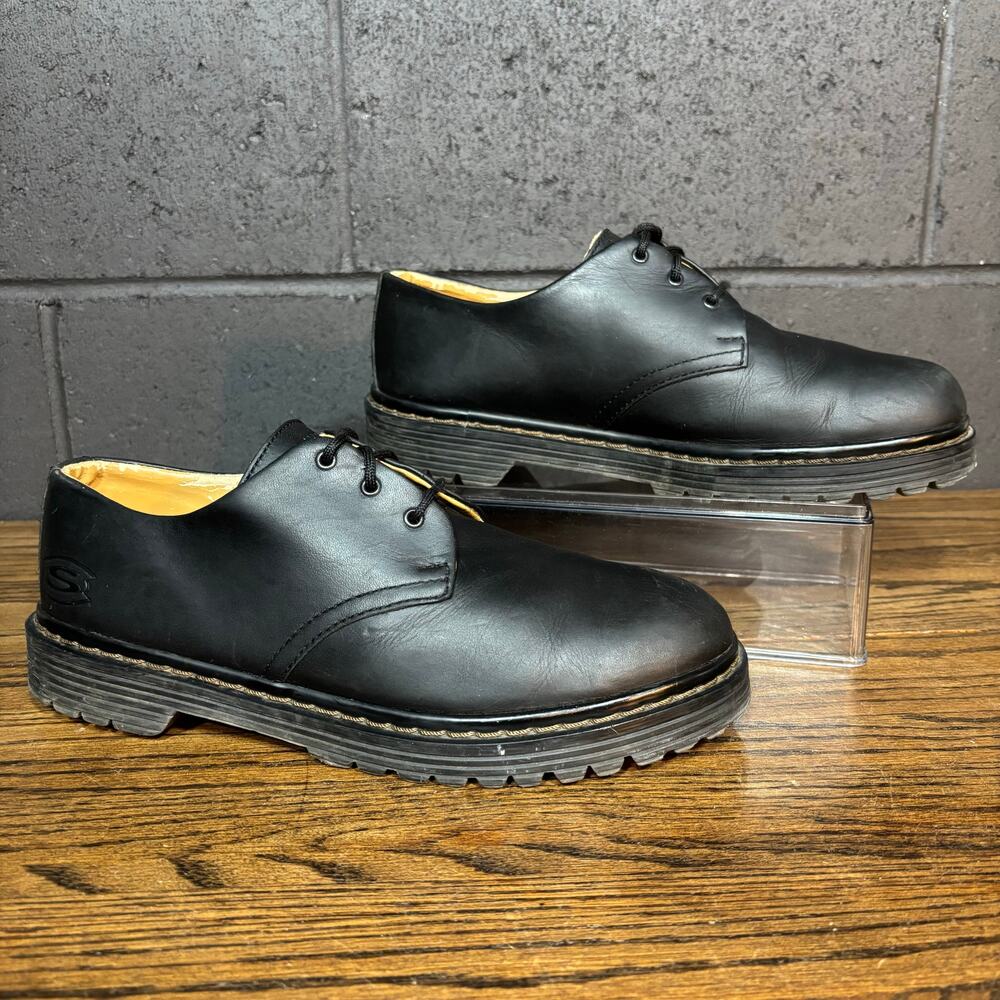 Y2K Skechers Leather Oxford Lug Sole Shoes Black Men’s 10.5